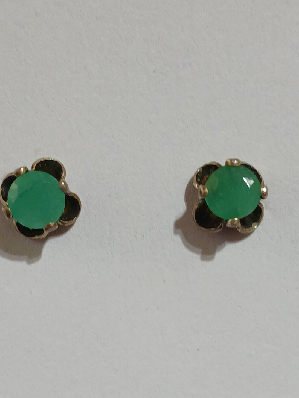 Green Floral Stud Earrings - Women's Jewelry